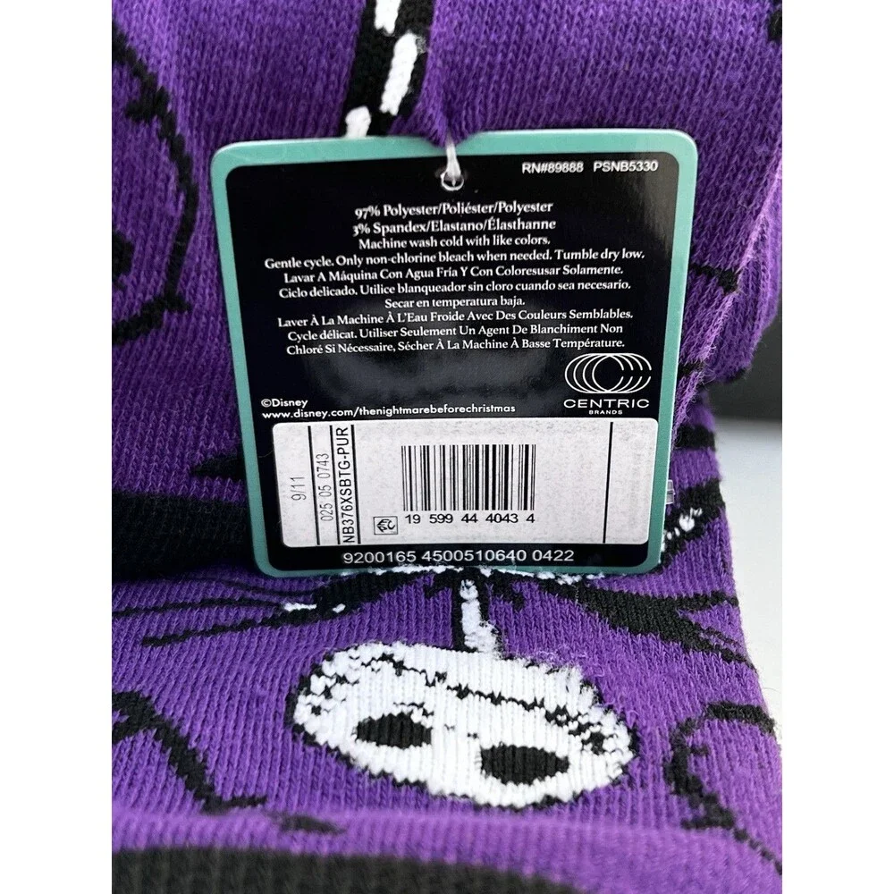 Disney Nightmare Before Christmas Jack Skellington Crew Socks NWT Shoe 4-10
